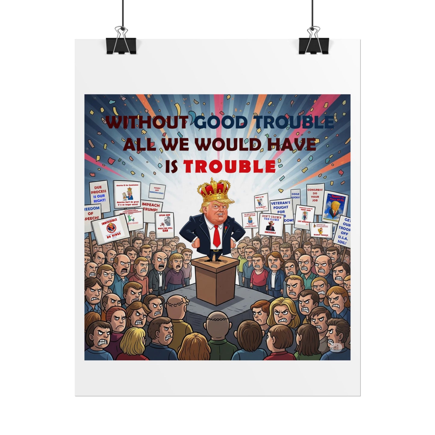 Political Humor Rolled Poster | Inspirational Art for Activism | Gift for Social Justice Advocates, Wall Decor