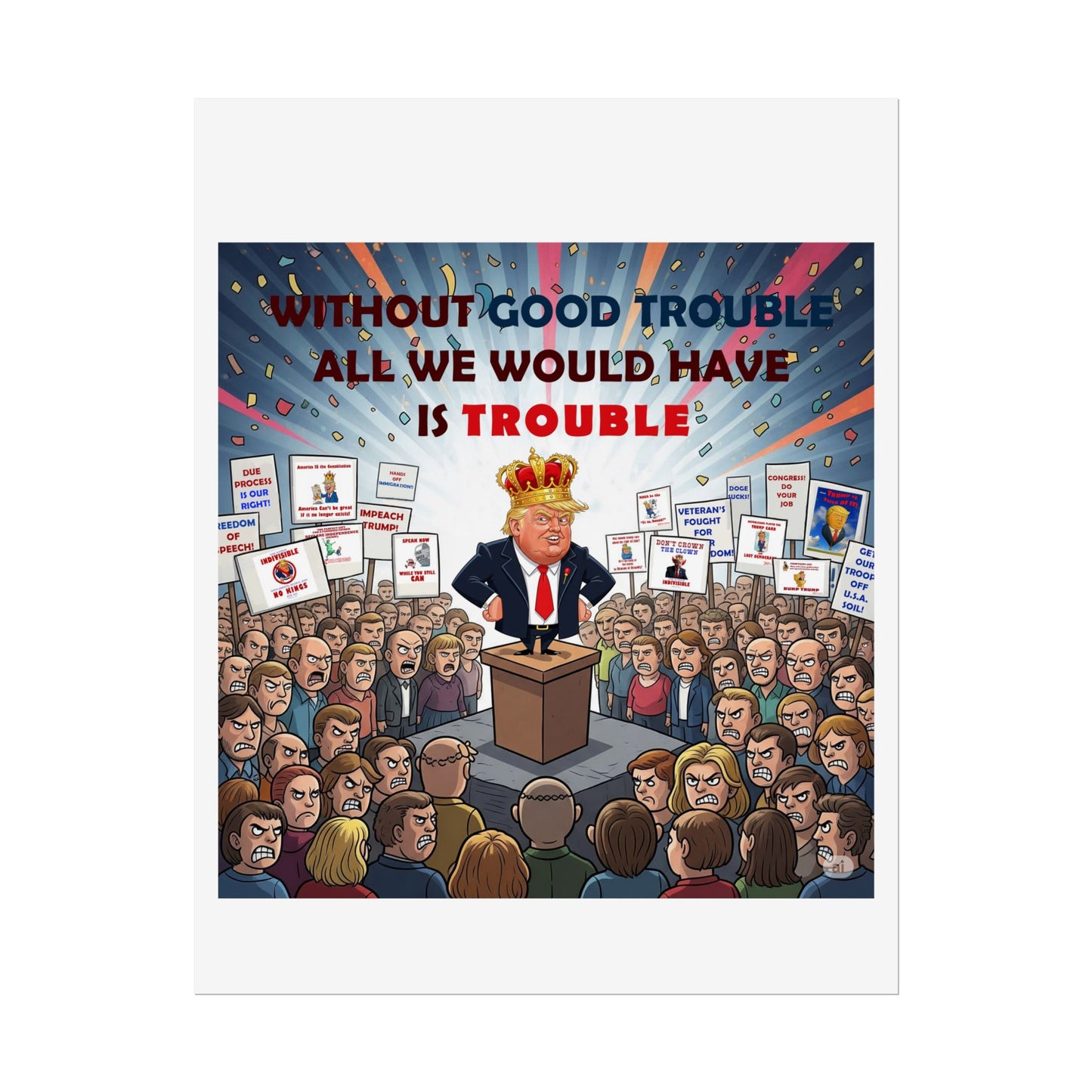 Political Humor Rolled Poster | Inspirational Art for Activism | Gift for Social Justice Advocates, Wall Decor
