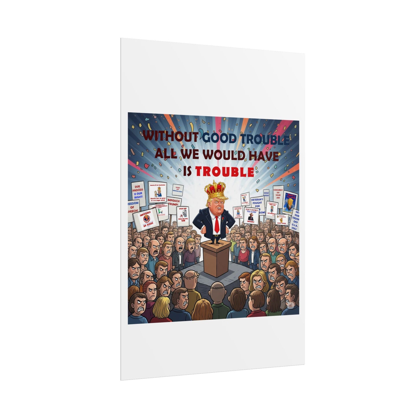Political Humor Rolled Poster | Inspirational Art for Activism | Gift for Social Justice Advocates, Wall Decor