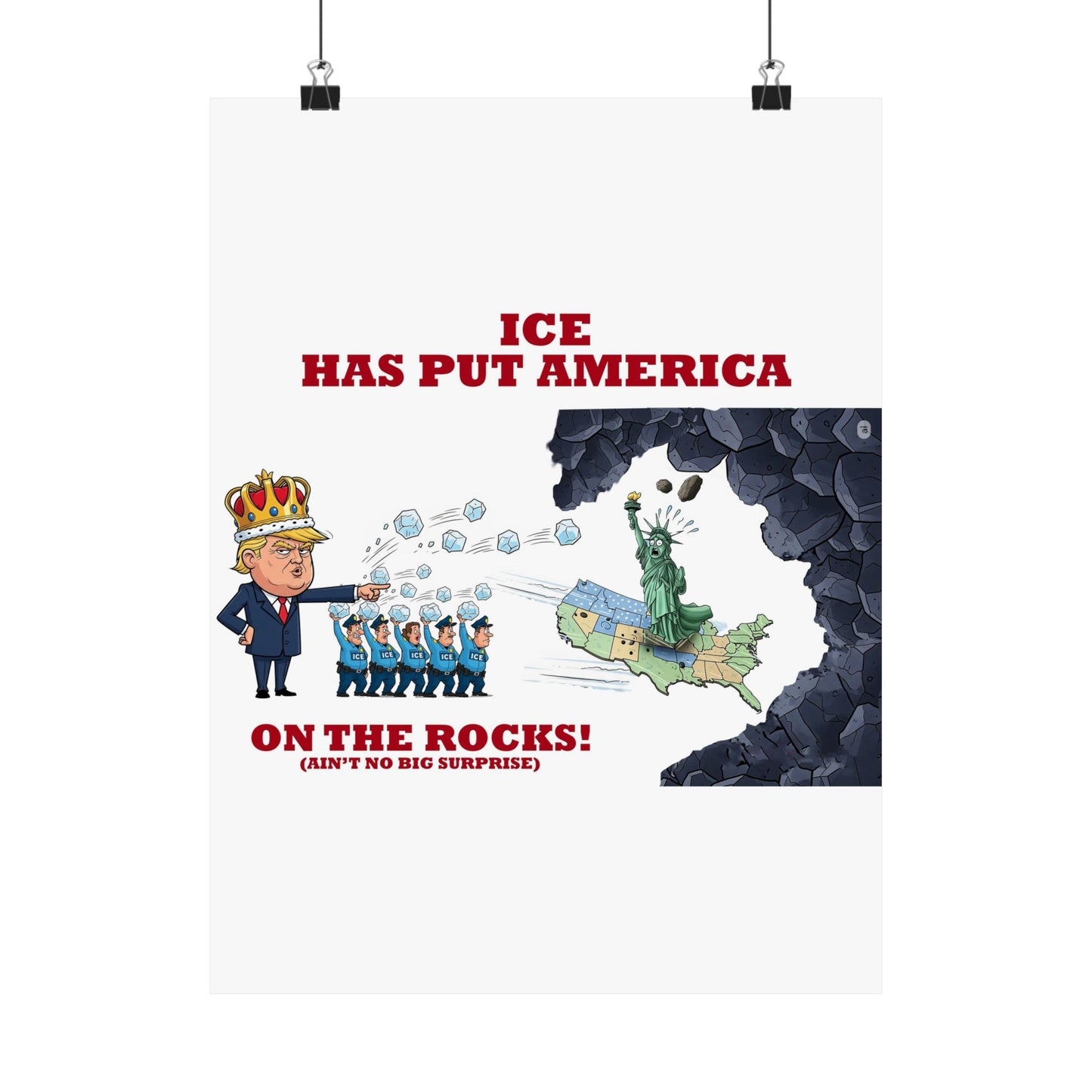 Political Humor Wall Art, Matte Vertical Posters, Funny Office Decor, Satirical Gift, Quirky Art Print, Unique Home Decor