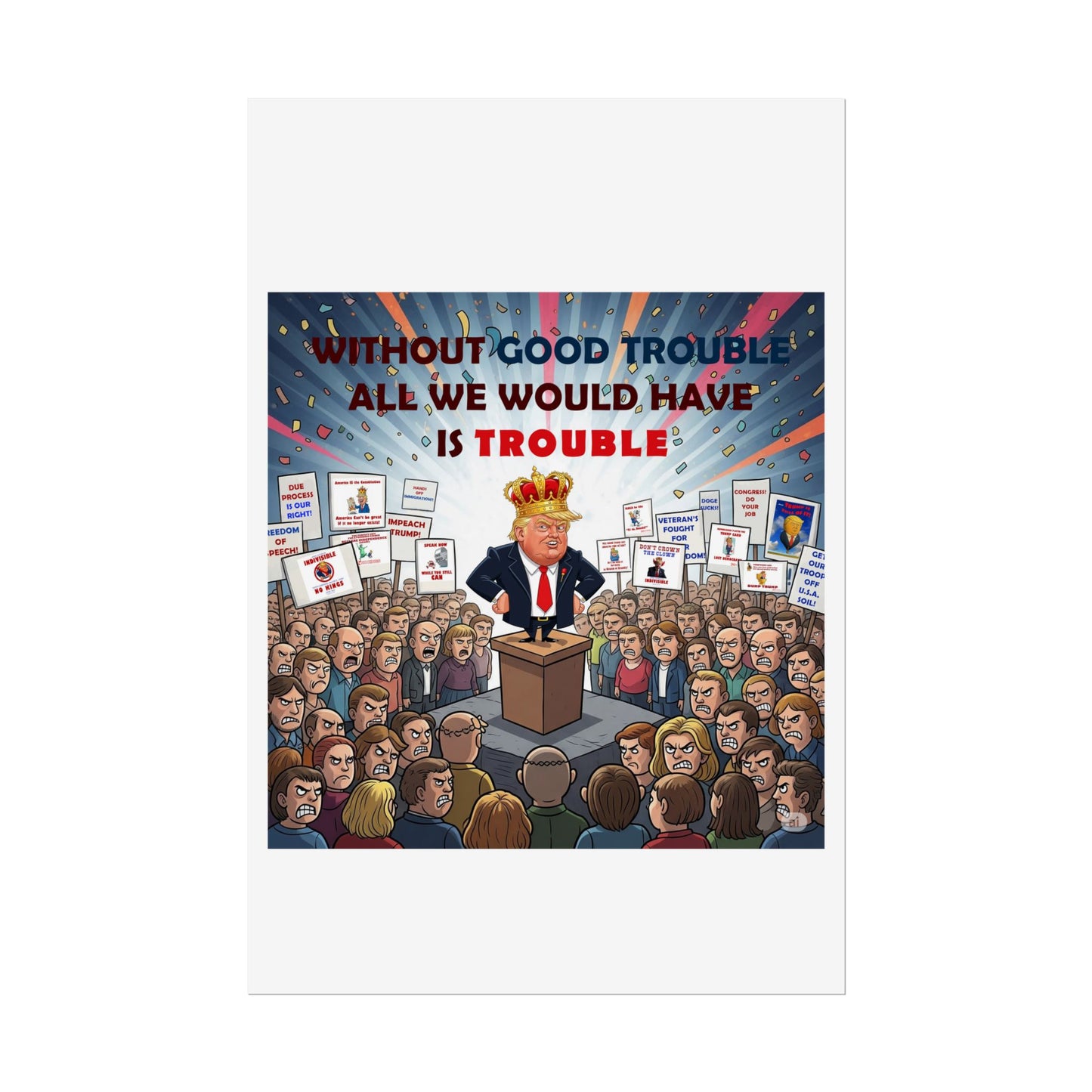 Political Humor Rolled Poster | Inspirational Art for Activism | Gift for Social Justice Advocates, Wall Decor