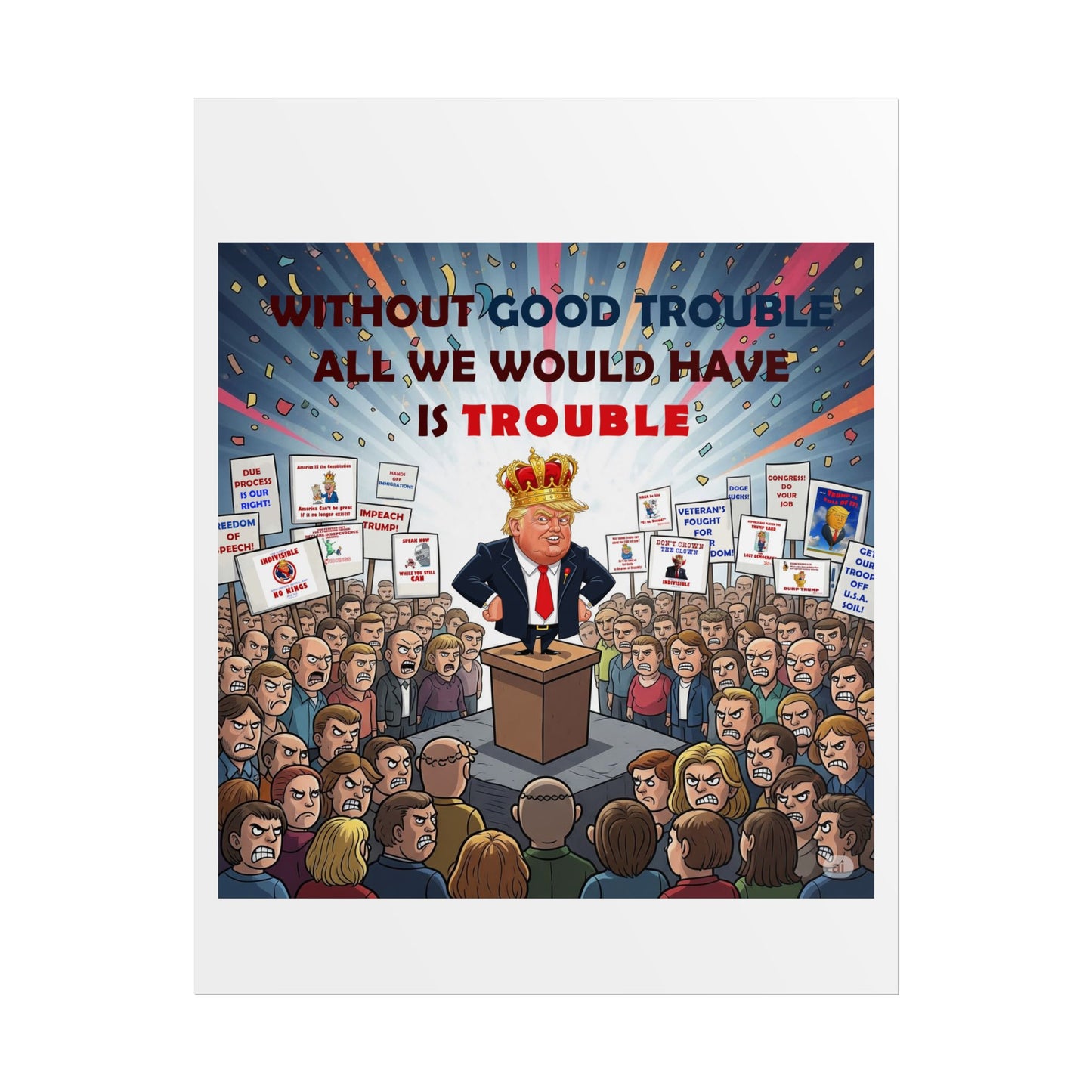 Political Humor Rolled Poster | Inspirational Art for Activism | Gift for Social Justice Advocates, Wall Decor