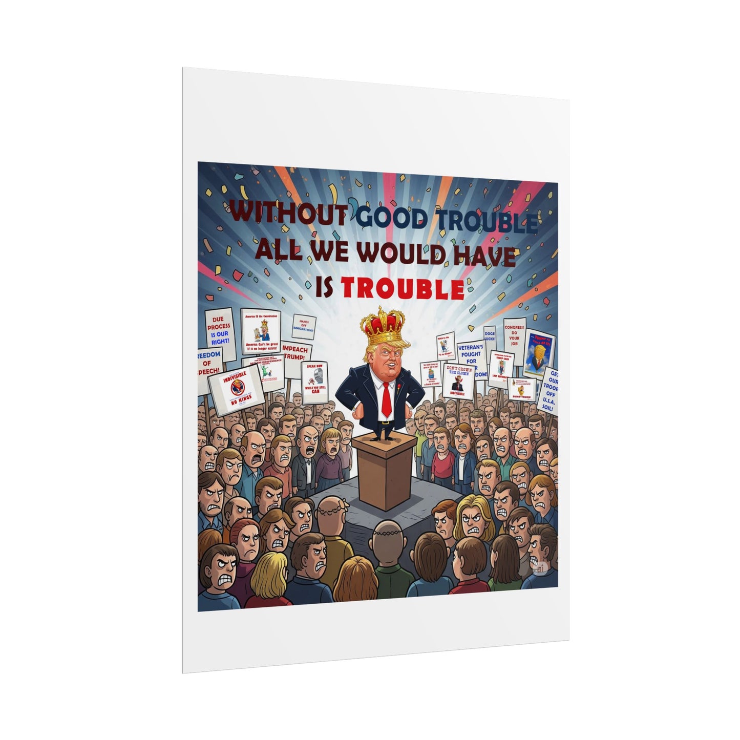 Political Humor Rolled Poster | Inspirational Art for Activism | Gift for Social Justice Advocates, Wall Decor