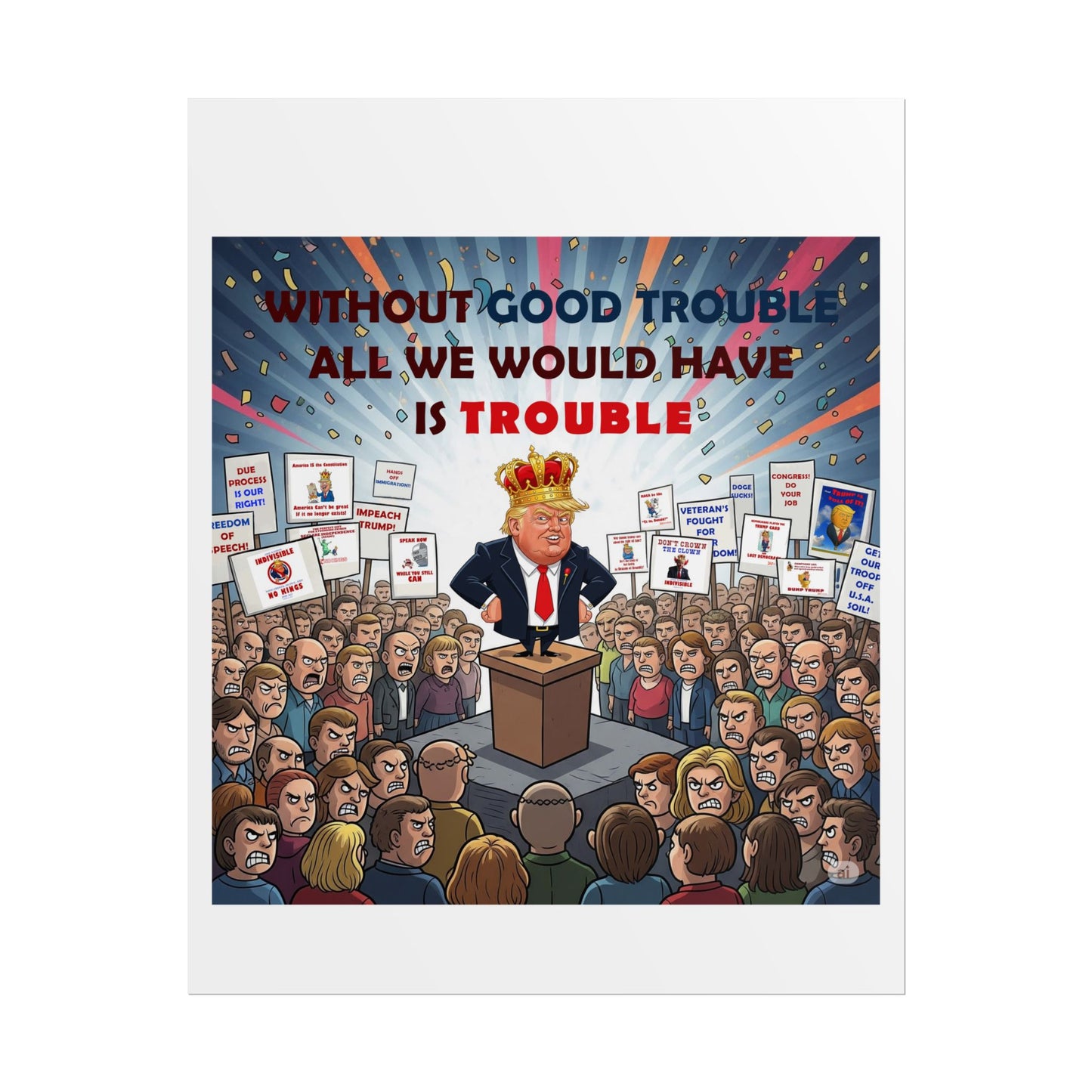 Political Humor Rolled Poster | Inspirational Art for Activism | Gift for Social Justice Advocates, Wall Decor