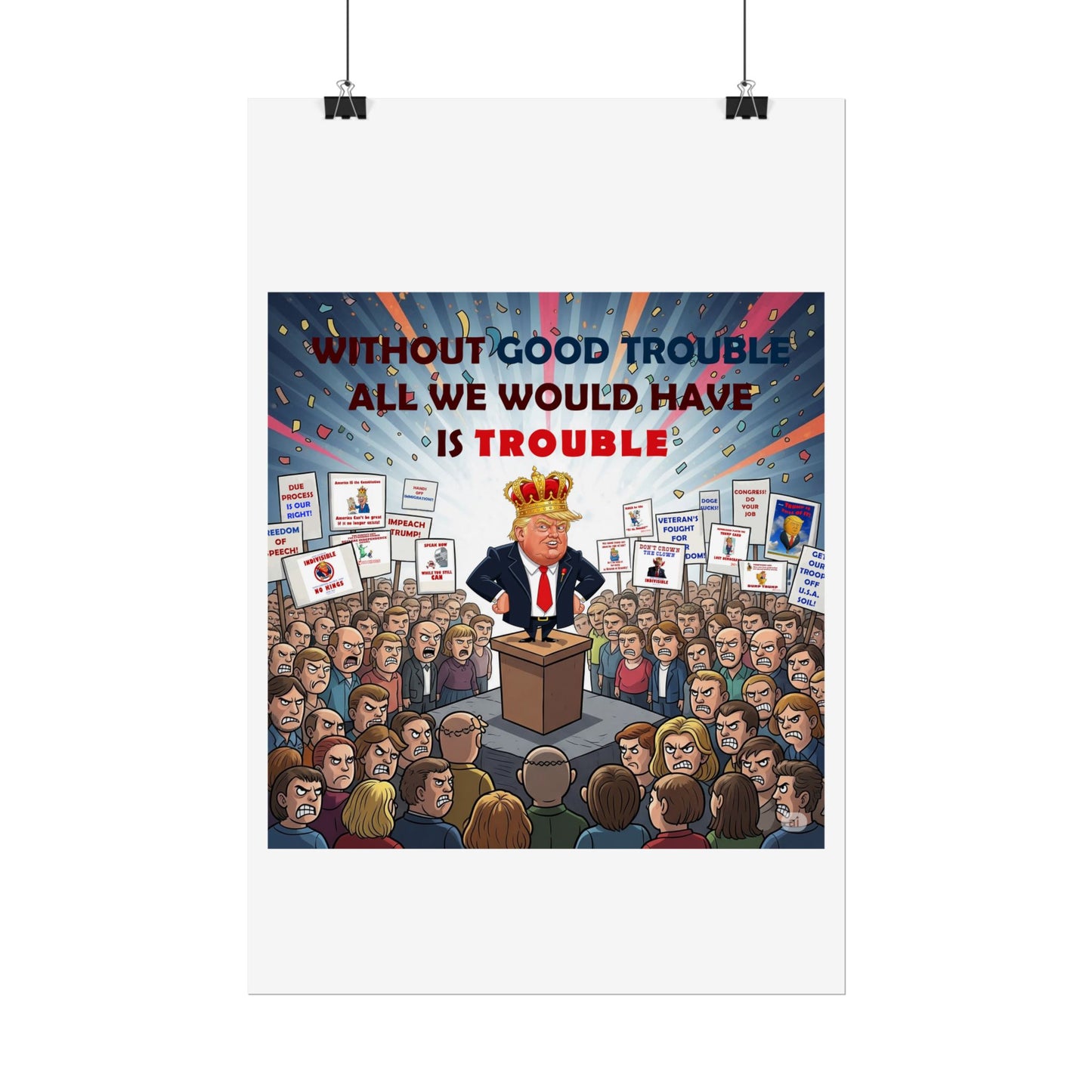 Political Humor Rolled Poster | Inspirational Art for Activism | Gift for Social Justice Advocates, Wall Decor