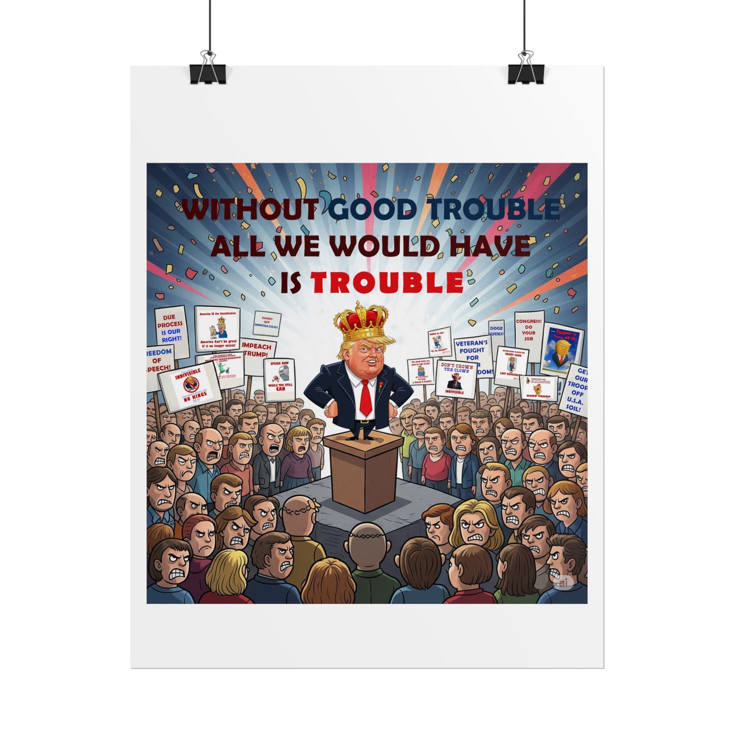 Political Humor Rolled Poster | Inspirational Art for Activism | Gift for Social Justice Advocates, Wall Decor