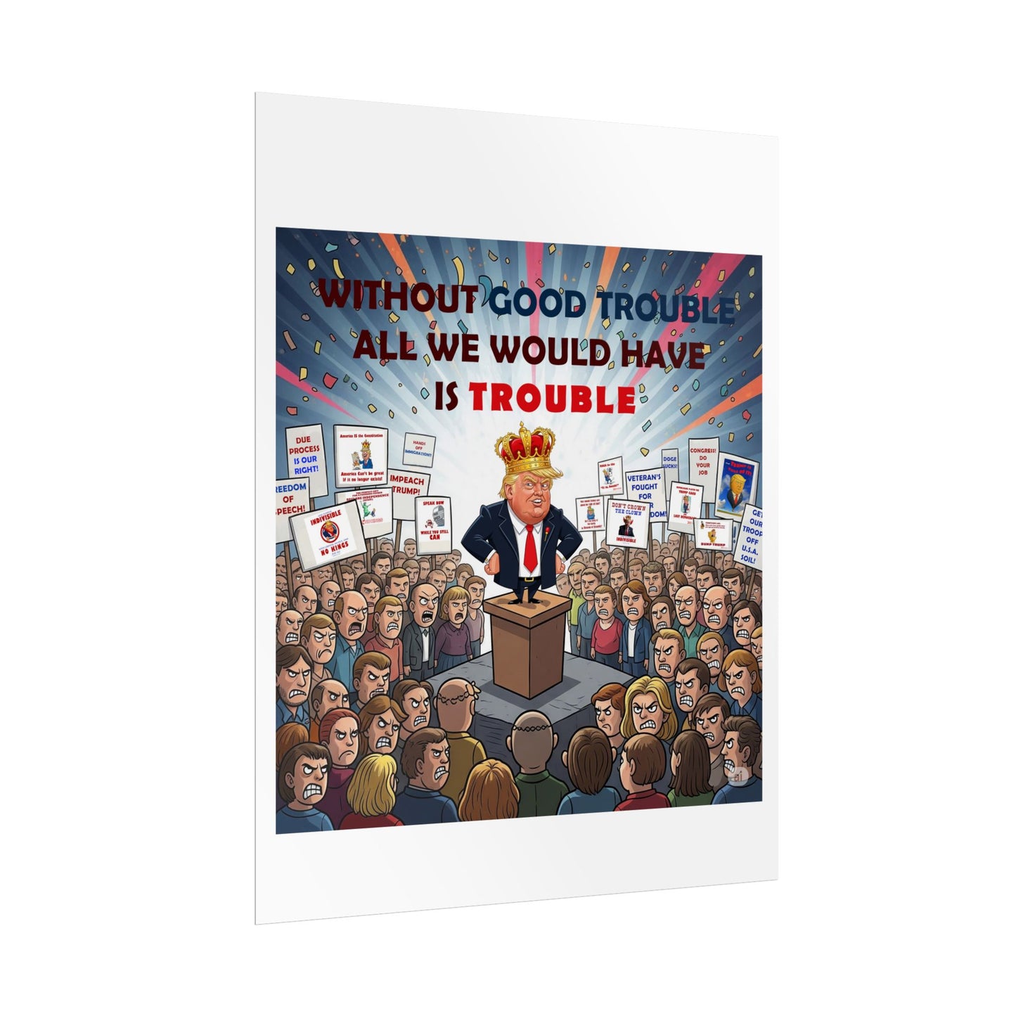 Political Humor Rolled Poster | Inspirational Art for Activism | Gift for Social Justice Advocates, Wall Decor