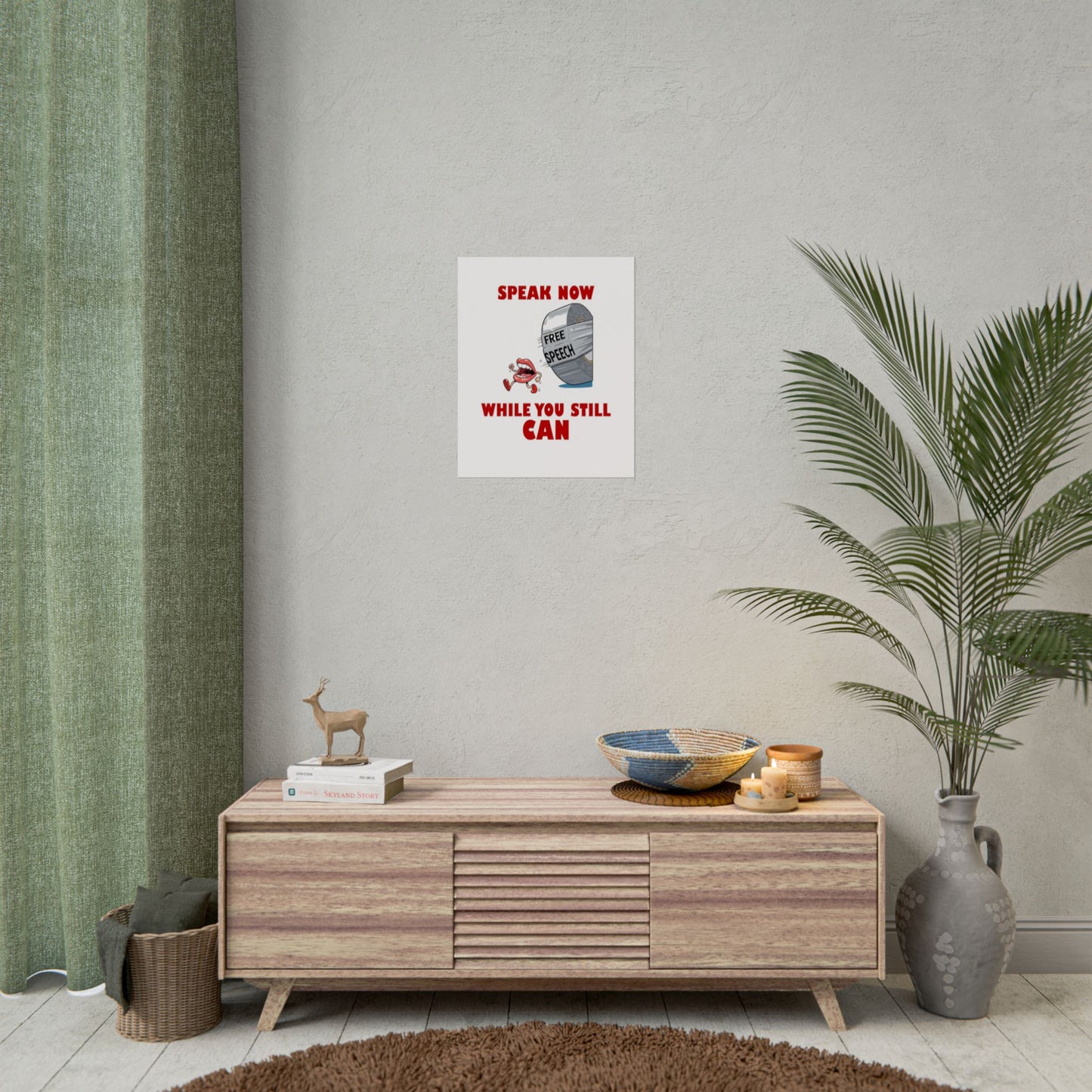 Bold Free Speech Rolled Posters, Wall Art, Protest Decoration, Inspirational Prints, Gift for Activists, Home Office Decor