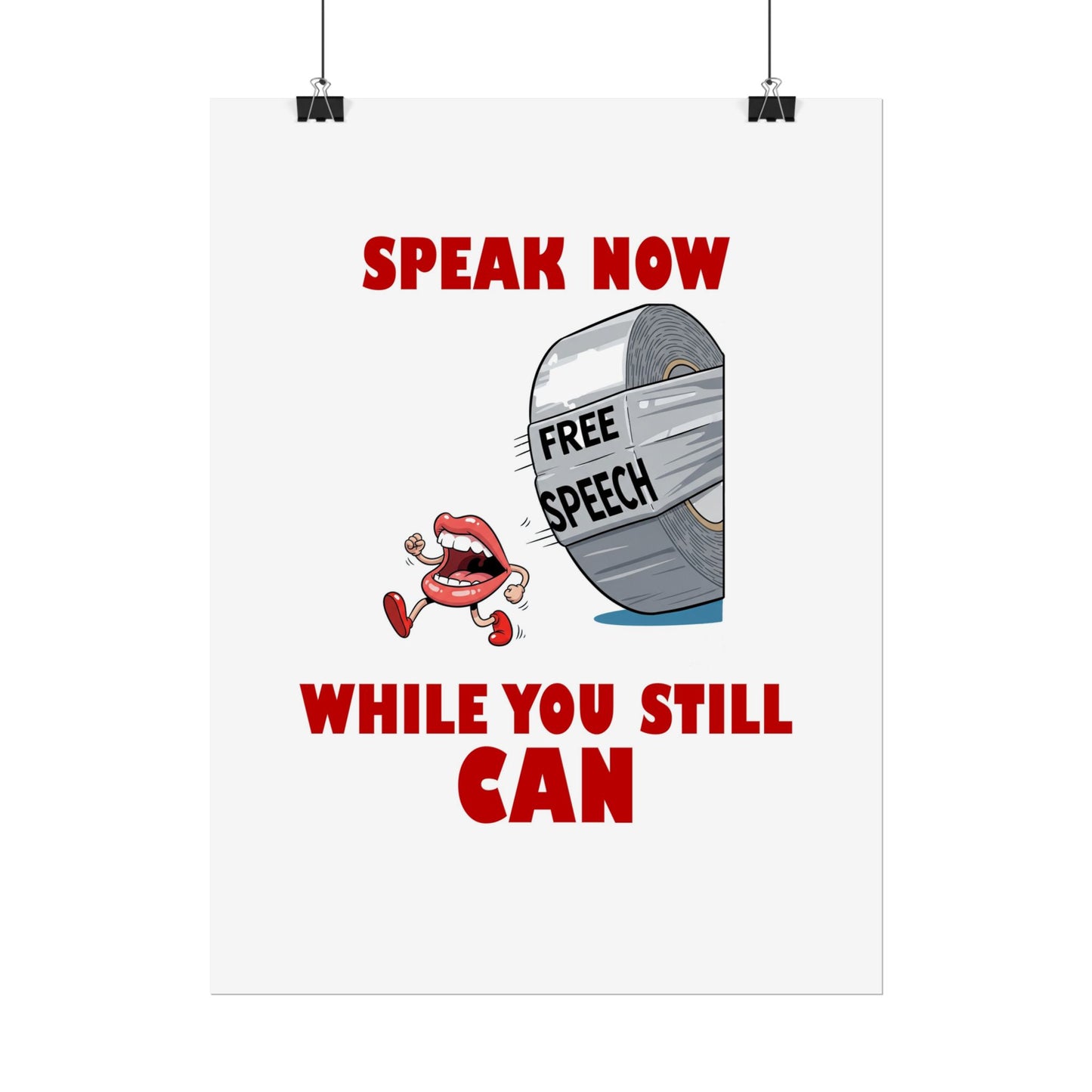 Bold Free Speech Rolled Posters, Wall Art, Protest Decoration, Inspirational Prints, Gift for Activists, Home Office Decor