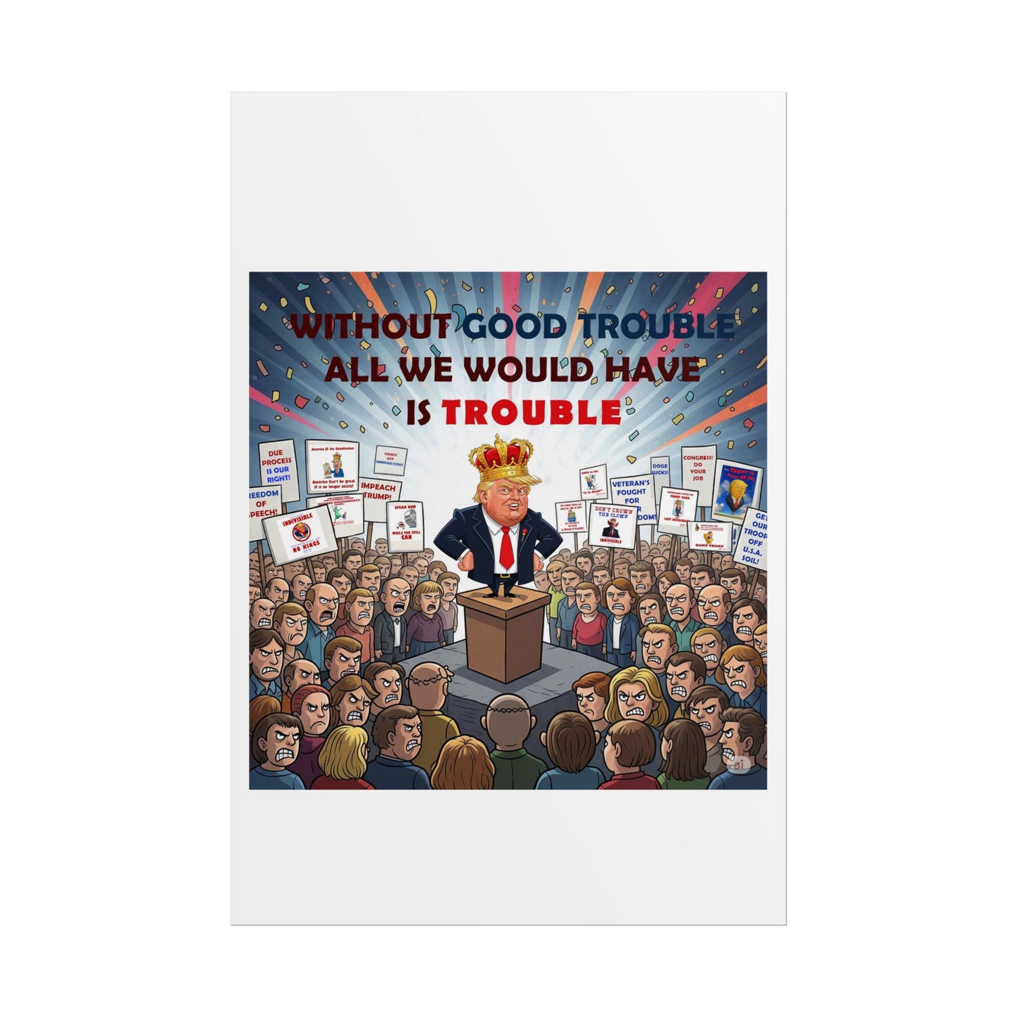 Political Humor Rolled Poster | Inspirational Art for Activism | Gift for Social Justice Advocates, Wall Decor