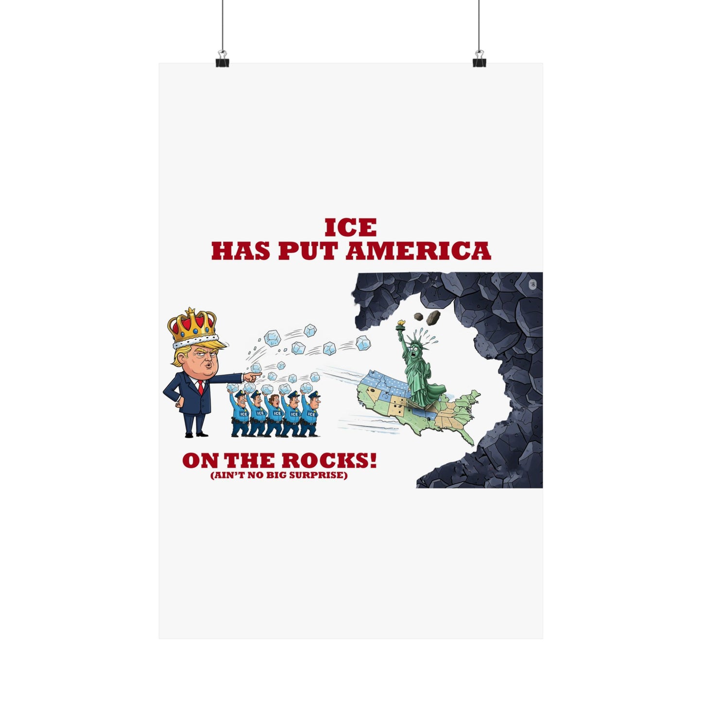 Political Humor Wall Art, Matte Vertical Posters, Funny Office Decor, Satirical Gift, Quirky Art Print, Unique Home Decor