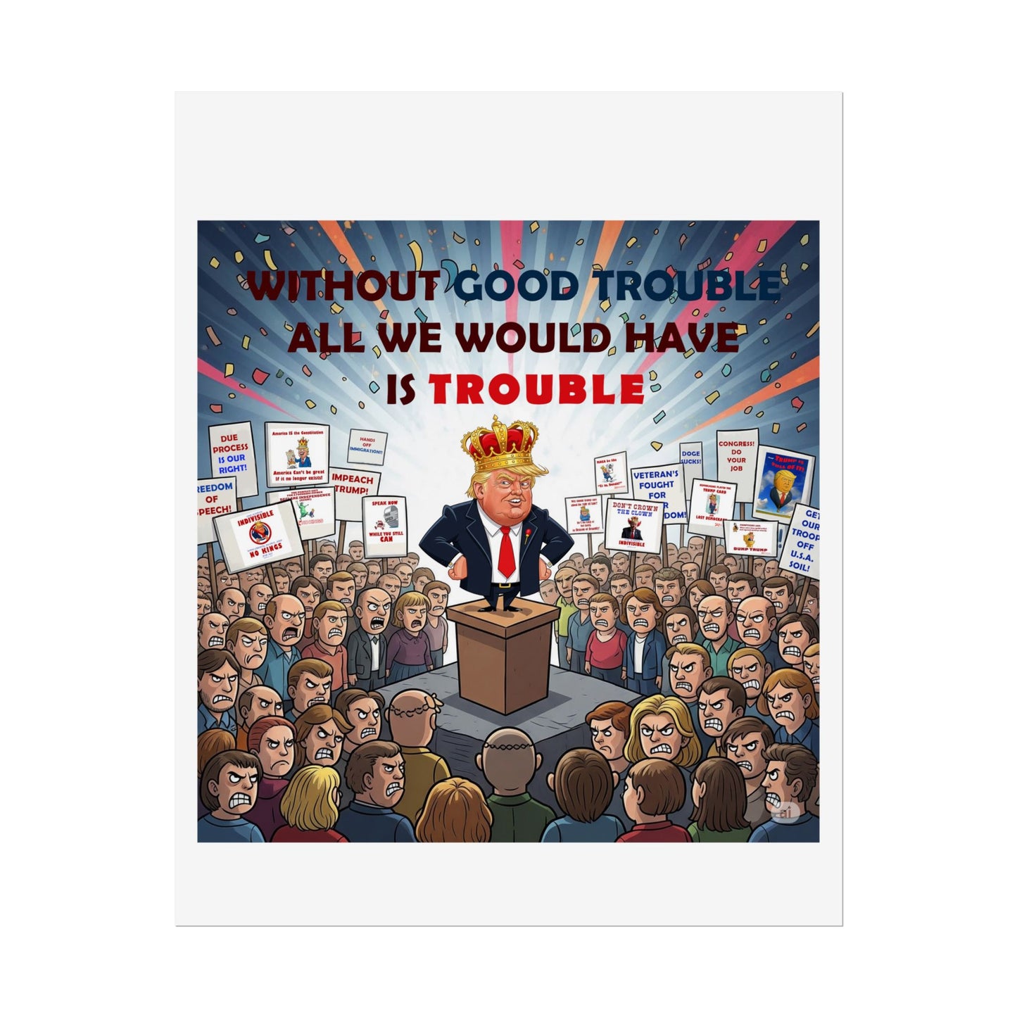 Political Humor Rolled Poster | Inspirational Art for Activism | Gift for Social Justice Advocates, Wall Decor