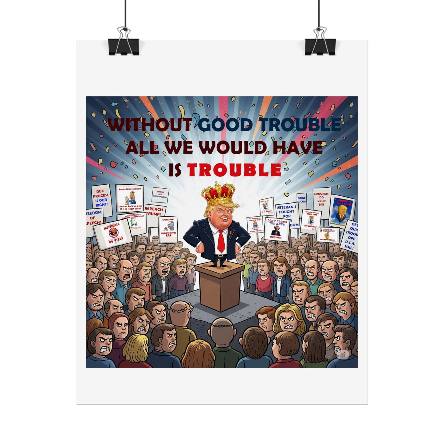 Political Humor Rolled Poster | Inspirational Art for Activism | Gift for Social Justice Advocates, Wall Decor