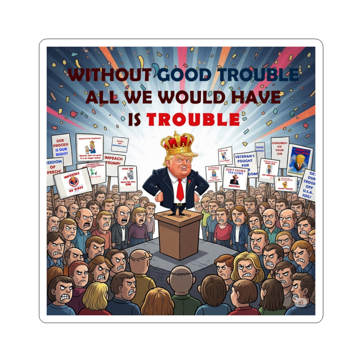 Political Kiss-Cut Stickers, Fun Political Décor, Laptop Stickers, Unique Gifts for Activists, Cool Art Stickers