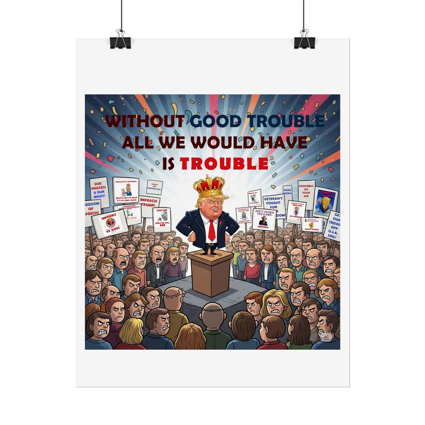 Political Humor Rolled Poster | Inspirational Art for Activism | Gift for Social Justice Advocates, Wall Decor