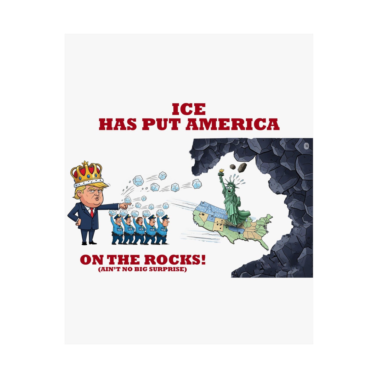 Political Humor Wall Art, Matte Vertical Posters, Funny Office Decor, Satirical Gift, Quirky Art Print, Unique Home Decor