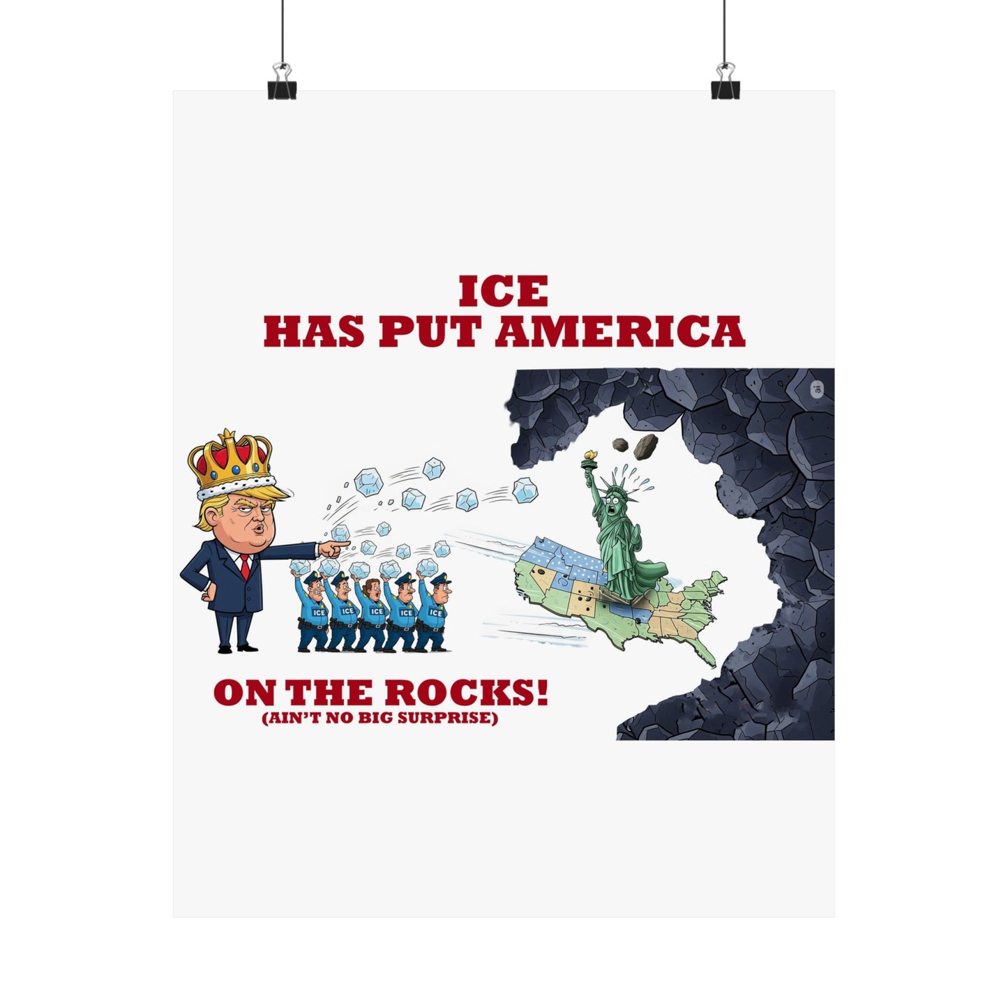 Political Humor Wall Art, Matte Vertical Posters, Funny Office Decor, Satirical Gift, Quirky Art Print, Unique Home Decor