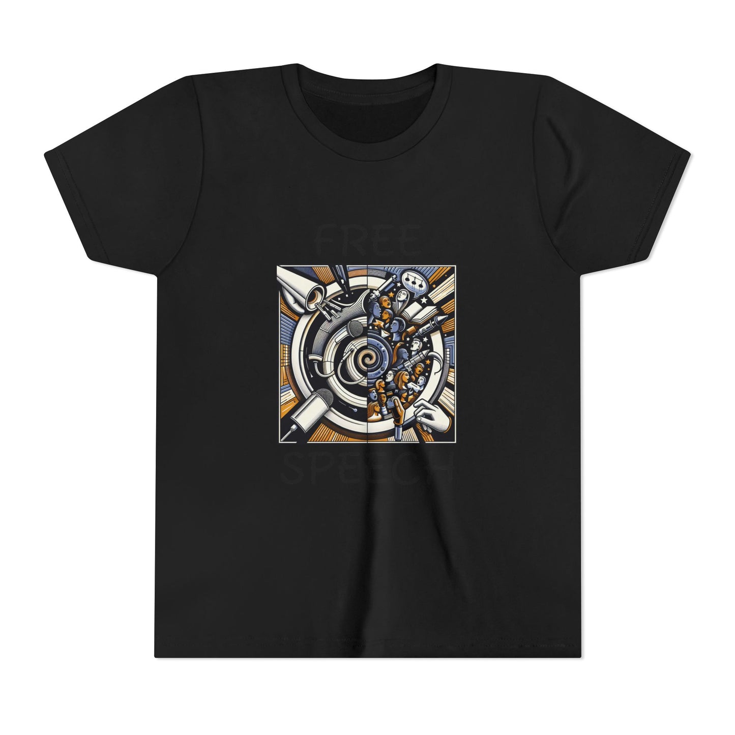 Youth Short Sleeve Tee with 'Free Speech' Design – Perfect for Activists, School Events, Casual Wear, Back-to-School, Gifts