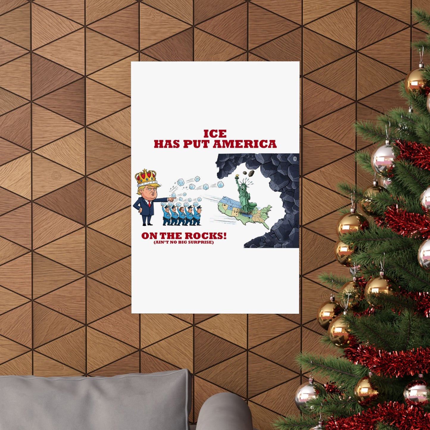Political Humor Wall Art, Matte Vertical Posters, Funny Office Decor, Satirical Gift, Quirky Art Print, Unique Home Decor