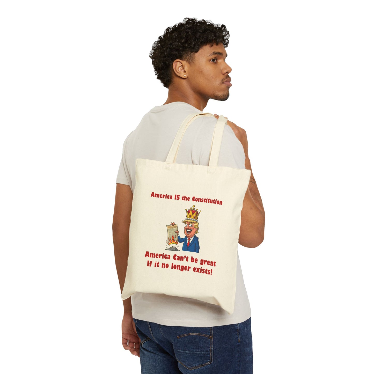 America IS the Constitution Tote Bag, Funny Eco-Friendly Tote, Political Humor Bag, Gift for Activists, Everyday Carry