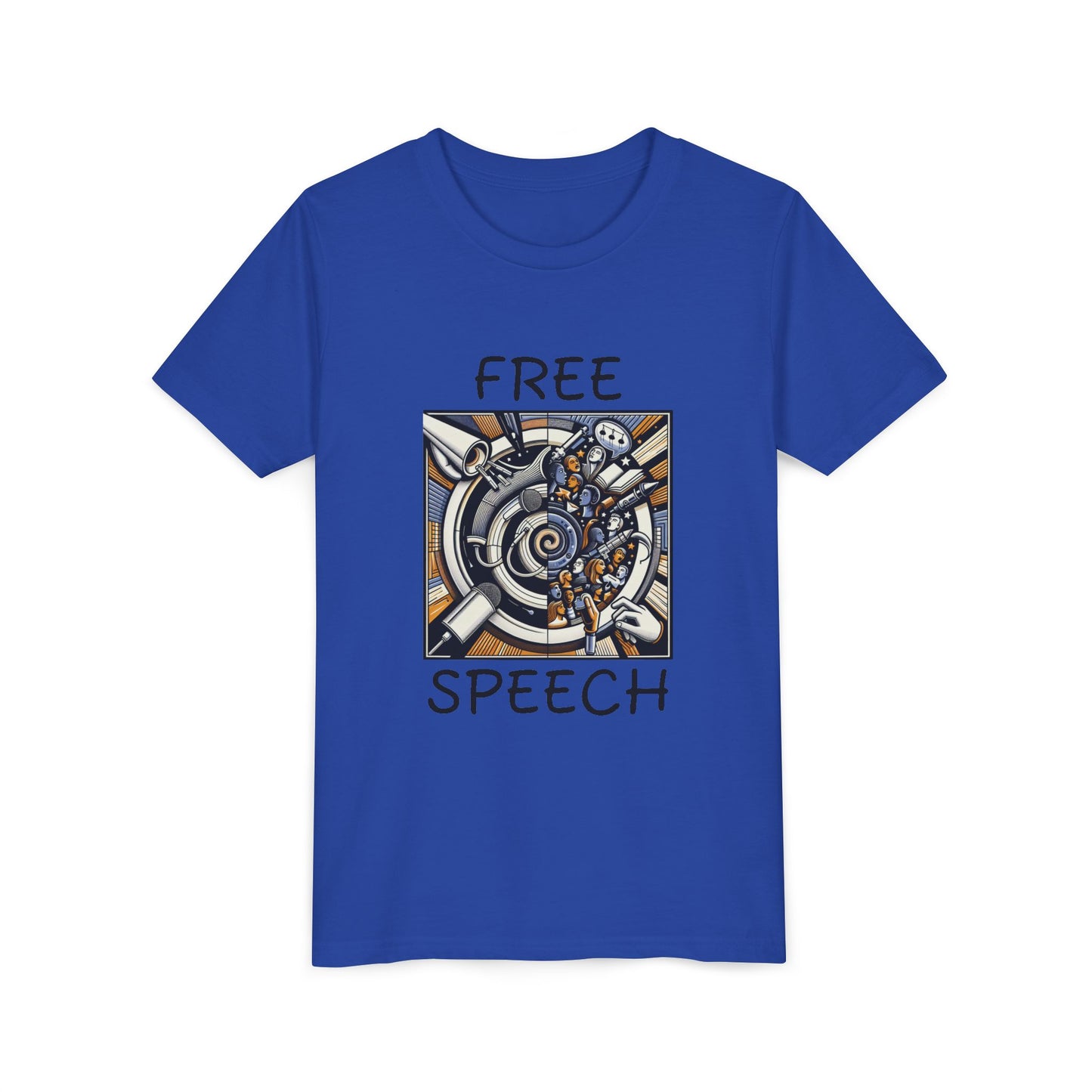 Youth Short Sleeve Tee with 'Free Speech' Design – Perfect for Activists, School Events, Casual Wear, Back-to-School, Gifts